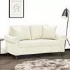 Dvosjed s ukrasnim jastucima krem 120 cm baršunasti