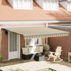 Skrovita tenda Zelena i bijela 400 ×350 cm tkanina