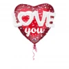Amscan Balon iz folije rdeče srce s pikami - Love you