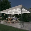 VIDAXL paviljon z dvojno streho in led lučkami 3x4 m bel