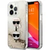 Maska za telefon Karl Lagerfeld Hc Liquid Glitter 2 Heads za iPhone 14 Pro 6.1 zlatna (KLHCP14LKICGLD)