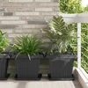 Kvadratna saksija za cvijeće 24 pcs Crna 43 x 43 x 33,5 cm