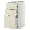 METOD / MAXIMERA Pod.orm.3front/2dnj/1srd/1vis.fiok, bela/Bodbyn prljavobela, 40x60 cm