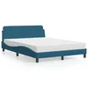 Krevet s madracem Dover plavi 120 x 200 cm baršunasti