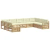 Set vanjskih sofa 9 pcs Bijela i krem Čvrsto drvo akacije