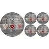 Bertoni Home Unisexs 1+4 Round Table Pads Set Hearts