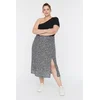 Trendyol Curve Black Slit Woven Viscose Skirt