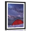 Plakat s paspartujem šotor nad nočnim nebom - 20x30 no frame