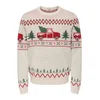 Only & Sons Pulover ONSX-MAS 1 greige/zelena/rdeča