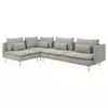 SÖDERHAMN Ugaona sofa, 4-sed, bez stranice/Viarp bež/smeđa