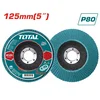 TOTAL Lamelni brusni disk 125mm za metal, P80, zirconium