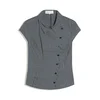 Bershka Bluza temno modra / bela