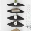 vidaXL Ležeča polica s polico 4 pcs Črna 30 x 30 x 2 cm