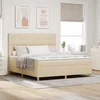 LED Box Spring Krevet s uzglavljem Krema 180 x 200 cm tkanina