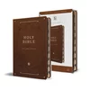 KJV Holy Bible, Giant Print Thinline Large Format, Brown Premium Imitation Leath Er with Ribbon Marker, Red Letter, and Thumb Index