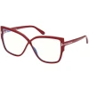 TOM FORD Okvir za naočare Blue Block 0FT5828-B 66 60, Ženski, Crveni