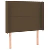 Vidaxl Vzglavje z ušesi temno rjavo 93x16x118/128 cm blago