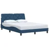 Vidaxl Posteljni okvir brez vzmetnice moder 140x190 cm blago
