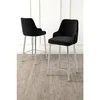 Hanah Home set od 4 barskih stolica Tera, crna tkanina Babyface, hromirane metalne noge