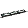 Solarix 19 Patch panel 24xRJ45 CAT5E UTP z veznim trakom črn 0,5U, SX24HD-5E-UTP-BK