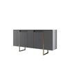 Hanah Home Luxe Komoda, Sivo-Zlatna