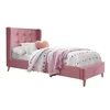 Postelja Houston 1840 (Roza) Enojne, Roza, 90x200, Blago, Posteljno dno, 102x219x113cm