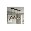 Brilagi - Luster na sajli DIOR 4xE27/60W/230V crna/zadimljeno siva