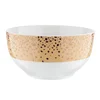 Florina Spots Oranžna pozlačena porcelanasta skleda za solato 13 cm