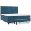 Vidaxl Box spring postelja z vzmetnico temno modra 180x200 cm žamet