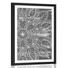 Plakat s paspartujem tekstura Mandale v črnobeli varianti - 30x45 white