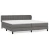Vidaxl Box spring postelja z vzmetnico siva 200x200 cm umetno usnje