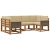 Set vanjskih sofa 6 pcs Prirodna i bež Čvrsto drvo akacije