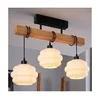 Brilagi - Plafonski luster WOOD GLASS 3xE27/60W/230V borovina/crna/bela