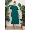 Trendyol Curve Dark Green Finike Woven Plus Size Dress
