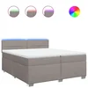 Vidaxl Box spring postelja z vzmetnico taupe 200x200 cm blago