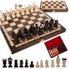 Premium drveni tapecirani šah 31 × 31 cm i drvene figure