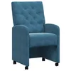 Vidaxl Jedilni stoli s kolesi 2 szt. Modra 58 x 67 x 97 cm Žamet