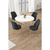 Hanah Home trpezarijski set Osle, sto i 4 stolice, bela ploča, zlatne noge, antracit tkanina Babyface