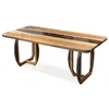 Casa Padrino luxury dining table brown 200 x 100 x H. 76 cm - Rectangular kitchen table with epoxy resin - Dining room furniture - Epoxy resin furniture - Luxury furniture