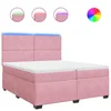vidaXL vidaXL Box spring postelja z vzmetnico roza 200x200 cm žamet, (21308356)