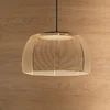 Bover LED viseča svetilka Tanit, O 43 cm, črna/bež, tkanina - Dnevna soba/jedilnica - Dizajn - črna, bež - Tkanine/tekstil