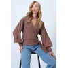 Trend Alacati Stili Ženska bluza Alc-X14505, Braon