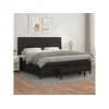 Den Box spring postelja z vzmetnico črna 200x200 cm umetno usnje