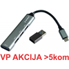 UHB-U3P4-05 Gembird 4-port HUB, Type-C+USB 3.0 Aluminum