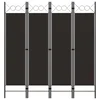 Sobna pregrada s 4 panela smeđa 160 x 180 cm