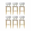 Casa Padrino luxury bar chair set of 6 white/gold H. 107 cm - Bar furniture