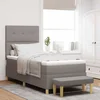 Vidaxl Postelja z vzmetnico z vzmetnico Taupe 80 x 200 cm blago
