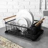 Vilde 150623 - Metlani ocedjivac za sudove sa drvenim drskama 42,5 x 29,5 x 19 cm
