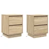 Noćni ormar s ladicama 2 pcs Sonoma hrast 39 x 34,5 x 50 cm
