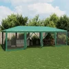 Šator za zabave s 12 mrežasta bočna zida zeleni 8x4 m HDPE